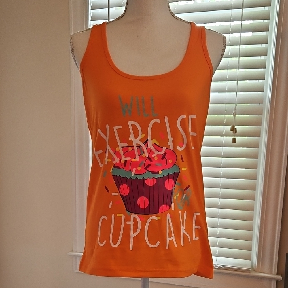 Orange Graphic Tank Top